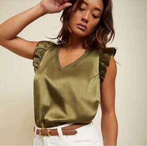 Nation LTD Joey Tank Medium Ivy Green Satin